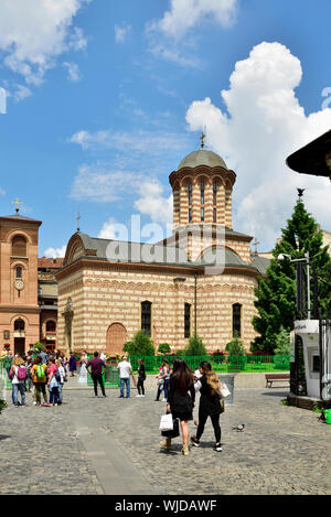 San Antonio Chiesa, il più antico edificio religioso mantenuto nel suo aspetto originale in Bucarest. La Romania Foto Stock