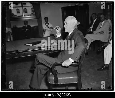 Capo Federal Home Loan Bank Board. Washington D.C. Il 9 di luglio. John H. Fahey, presidente della Federal Home Loan Bank Board, come apparve in udienza della speciale commissione del Senato sulla riorganizzazione del ramo esecutivo del governo attraverso una fusione del carter federale Amministrazione e la Federal Home Loan Bank Borad. 7/9/37 Foto Stock