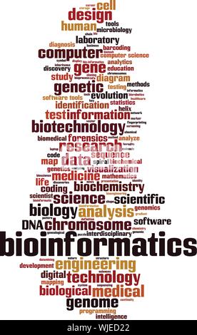 La bioinformatica parola concetto di cloud computing. Collage fatto di parole circa la bioinformatica. Illustrazione Vettoriale Illustrazione Vettoriale