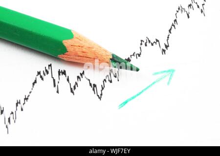 Il successo finanziario concetto con business diagramma o grafico che mostra la crescita Foto Stock