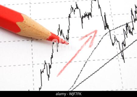 Il successo finanziario concetto con business diagramma o grafico che mostra la crescita Foto Stock