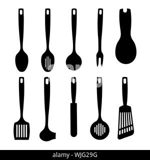 Arnese da cucina Collezione sagome Foto Stock
