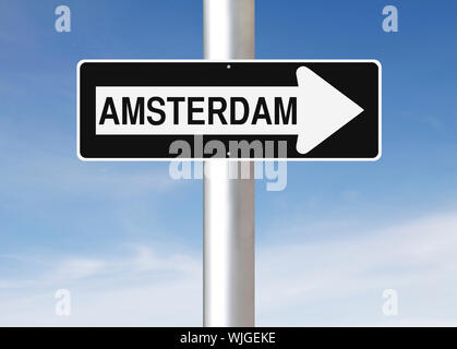 In questo modo ad Amsterdam Foto Stock