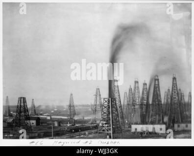 Heywood #2 Spindletop gusher, Beaumont, Porto Arthur e vicinanze, Texas - industria petrolifera. Foto Stock