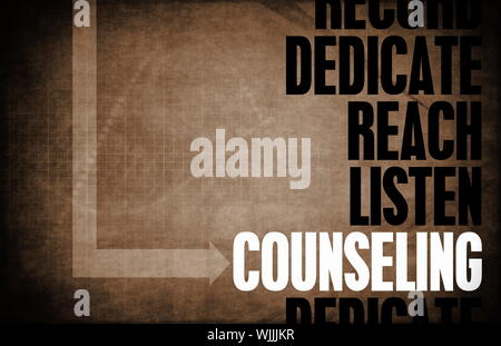 Counseling principi fondamentali come un concetto astratto Foto Stock