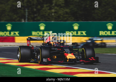 #23, Alexander Albon, tailandese, Red Bull, in azione durante il Gran Premio del Belgio a Spa Francorchamps Foto Stock