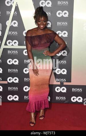 Londra, Regno Unito. 03 settembre 2019: Clara Amfo arriva per la GQ Men of the Year Awards 2019 in associazione con Hugo Boss alla Tate Modern di Londra. Immagine: Steve Vas/Featureflash Foto Stock