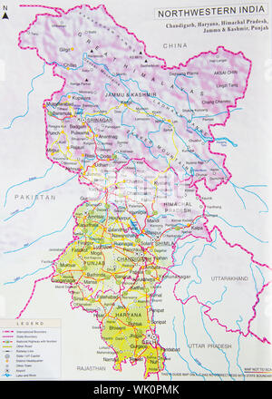 Mappa politica dell'India Foto Stock