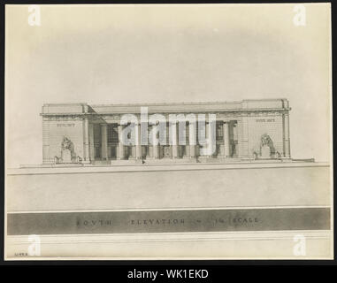 Indianapolis Public Library. Facciata sud Foto Stock