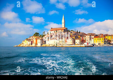 Vecchia cittadina istriana in Porec, in Croazia. Foto Stock