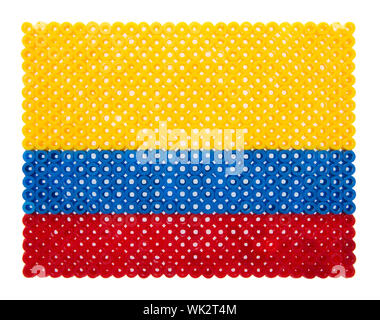 Bandiera colombiana di plastica perle Foto Stock