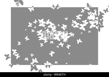 Generati digitalmente stencil butterfly design pattern in grigio e bianco Foto Stock
