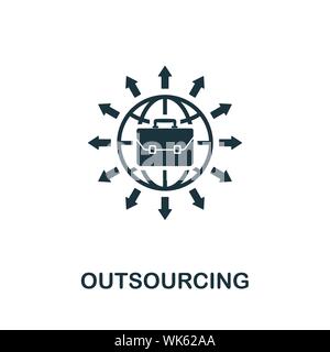 Vettore di outsourcing icona simbolo. Creative segno dal reddito passivo raccolta di icone. Riempito piatto icona di outsourcing per computer e mobile Illustrazione Vettoriale