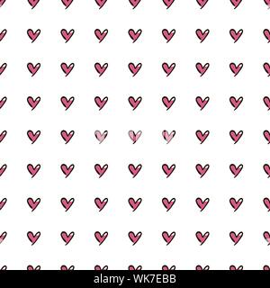 Cuori seamless pattern. Carino doodle cuori. Estate seamless pattern. Doodle sfondo Illustrazione Vettoriale