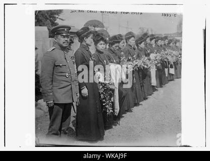 Giapponese Croce Rossa restituito dalla Russia Foto Stock