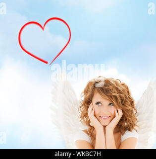 Felice teenage Angel girl Foto Stock