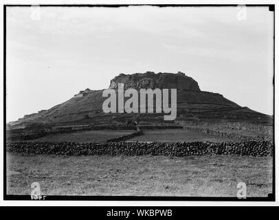 Jebel el-Drusi & Hauran. Salkhad. La collina del castello da nord Foto Stock