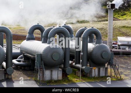 Hellisheidi Energia sostenibile per l'impianto di energia geotermica stazione in Hengill, Islanda Foto Stock