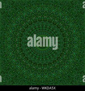 Verde caleidoscopio seamless pattern di sfondo - abstract vettore tribale mandala sfondo grafico da forme curvilinee Illustrazione Vettoriale