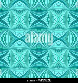 Turchese psichedelico astratto seamless striped vortice a spirale sfondo pattern design - illustrazione vettoriale con raggi di vorticazione Illustrazione Vettoriale