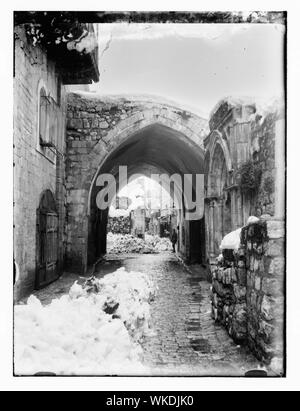 Gerusalemme nella neve. 1921 Foto Stock
