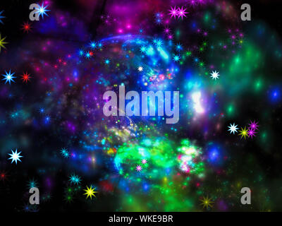 Luminoso spazio sfocata sullo sfondo a tema - abstract generati digitalmente immagine Foto Stock