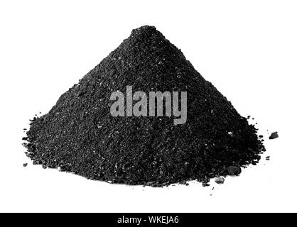 Polvere di carbone isolato su bianco Foto Stock