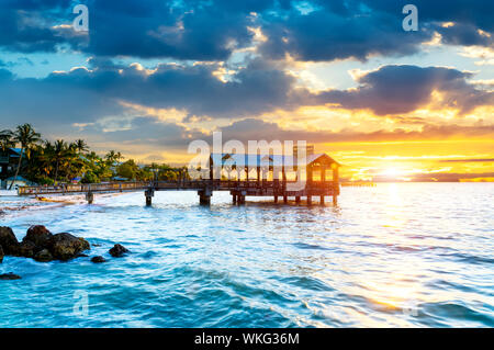 Dal Molo presso la spiaggia di Key West, Florida USA Foto Stock