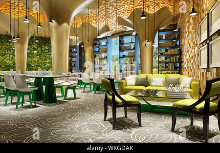 3D render cafe ristorante Foto Stock