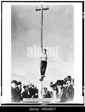 John Heith, il linciaggio il 22 febbraio 1884, da infuriato cittadini in Arizona / N.H. Rose, San Antonio, Texas, fotografo. Foto Stock