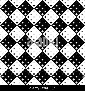 Stella geometrica pattern design sfondo - abstract in bianco e nero di grafica vettoriale da stelle curvo Illustrazione Vettoriale