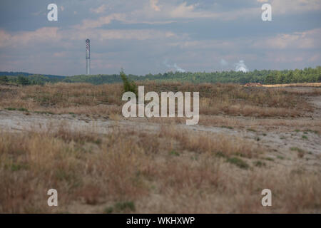 Polonia, BLEDOW 14 LUGLIO 2019: Bledow deserto (Pustynia Bledowska) area di sabbie in Slesia Highlands nella Piccola Polonia Voivodato Foto Stock