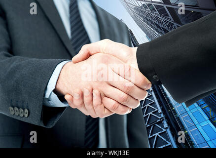 Business handshake, la trattativa è finalizzato. Foto Stock