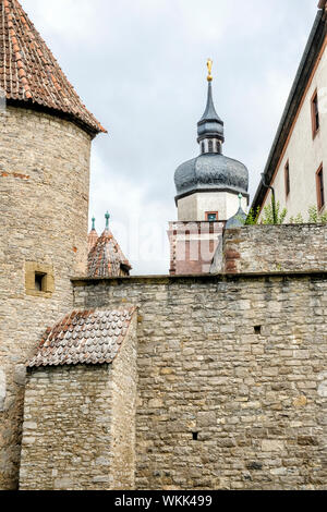 Bella fortezza di Marienberg in Wurzburg, Baviera, Germania. Il patrimonio culturale. Destinazione di viaggio. Foto Stock