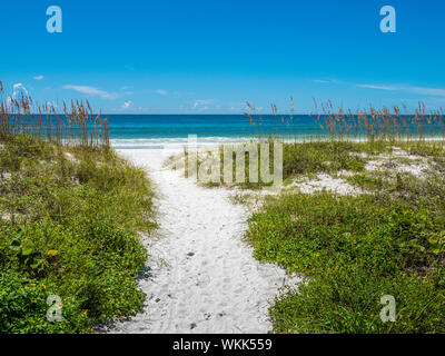 Percorso di un Golfo del Messico beach in Bradenton Beach sulla costa occidentale della Florida Foto Stock