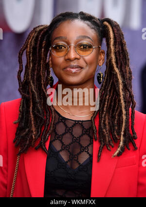 Poco Simz frequentando il Regno Unito premiere di Top Boy a Hackney Picturehouse a Londra. Foto Stock