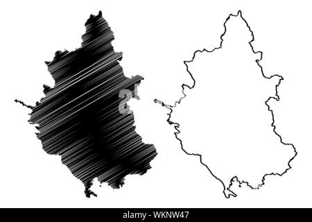 Regione Epiro (Grecia, Repubblica Ellenica, Hellas) mappa illustrazione vettoriale, scribble schizzo Epiro mappa Illustrazione Vettoriale