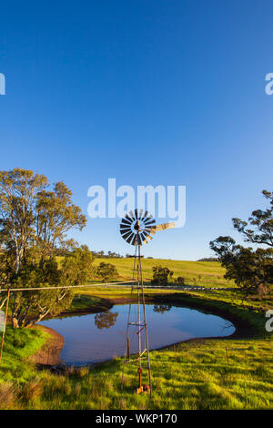 Mulino a vento nelle zone rurali del Sud Australia Foto Stock