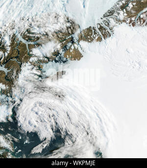 Petermann glacier, costa nordoccidentale della Groenlandia, luglio 16-17, 2012, dalla NASA/DPA Foto Stock