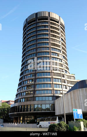 Una vista della Banca dei regolamenti internazionali di Basilea, Svizzera Foto Stock