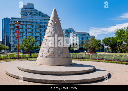 Statua in Sien Lok Park a Calgary, Canada Foto Stock