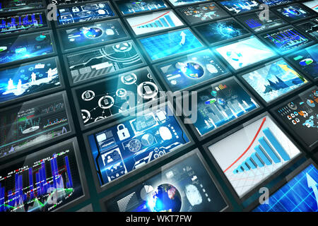 Generati digitalmente la schermata che mostra il collage di immagini aziendali Foto Stock