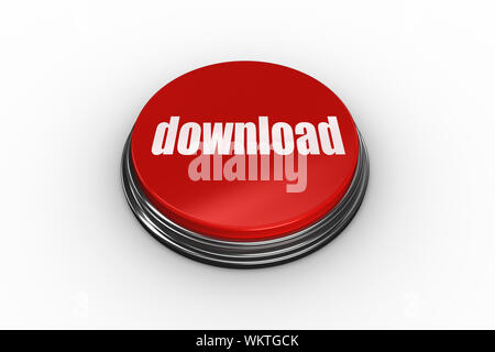 La parola download su generati digitalmente pulsante rosso Foto Stock