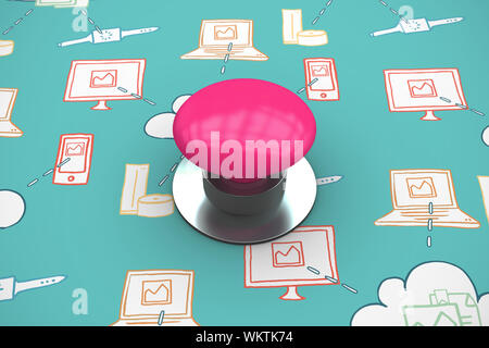 Rosa pulsante contro bollino blu Foto Stock