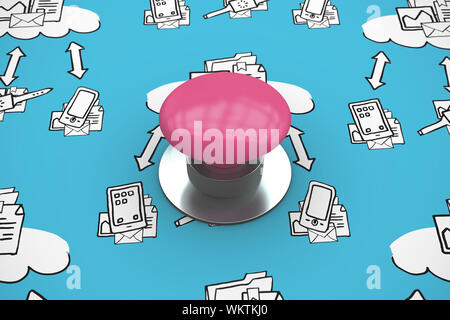 Rosa pulsante contro bollino blu Foto Stock