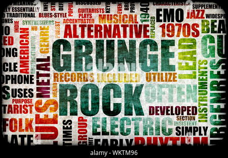 Grunge Rock Musica Arte Poster come sfondo Foto Stock