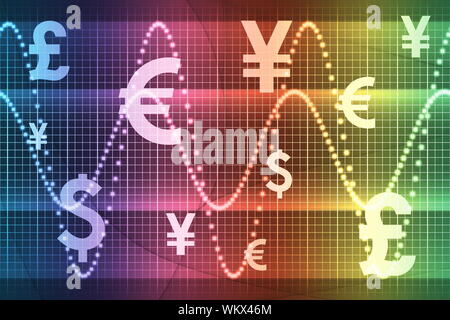 Rainbow Settore Finanziario valute globali Foto Stock