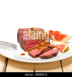 Peppe verde carni bovine filet mignon Foto Stock