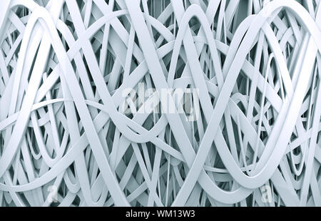 White 3d sfondo astratto spirale e linee Foto Stock