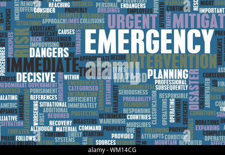 Pianificazione di emergenza e dei disastri come concetto Foto Stock